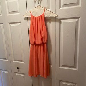 Coral High Neck Dress